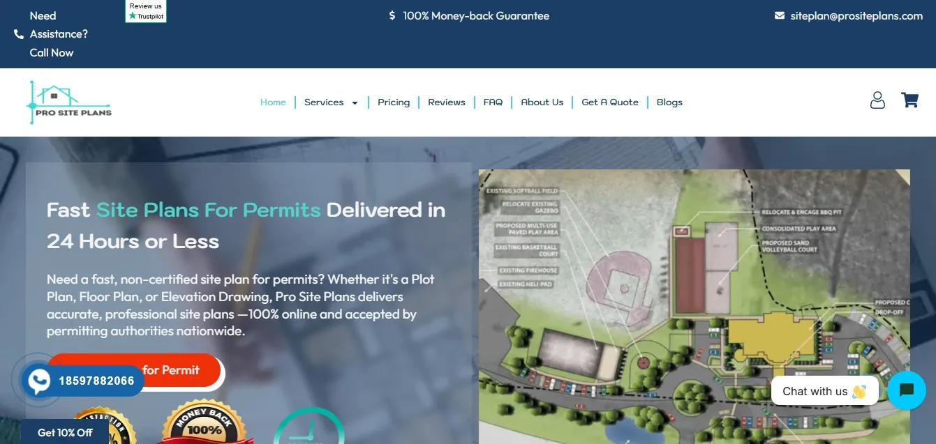 ProSitePlans.com results screenshot