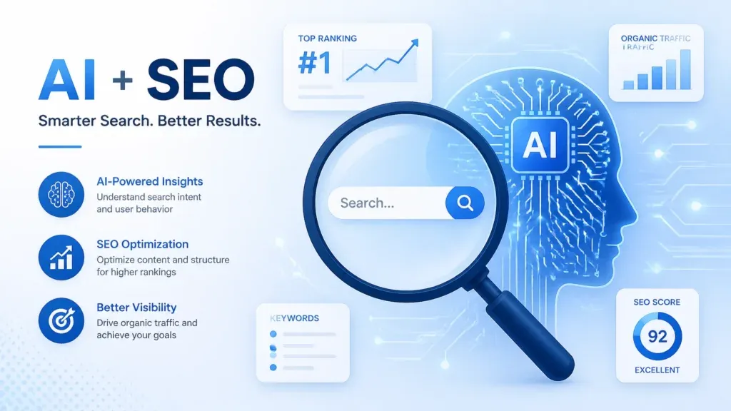 AI and SEO keyword research illustration