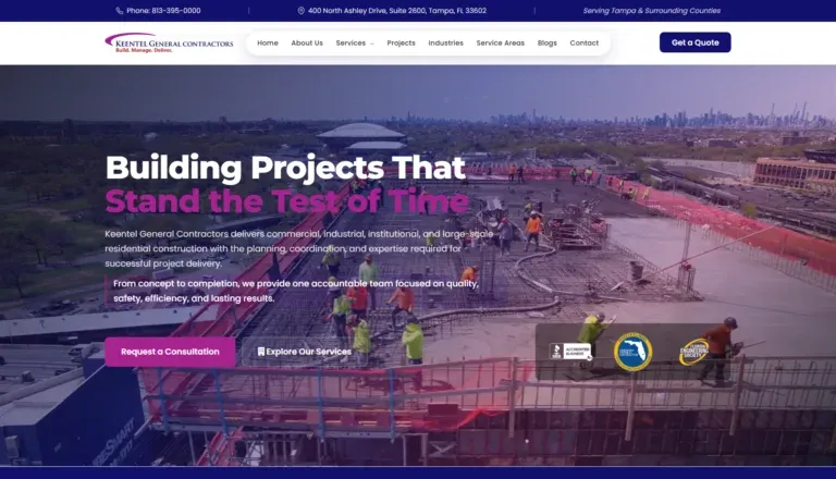 Keentel General Contractors website
